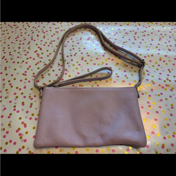 Handbags - Women's Purple Leather Crossbody Bag